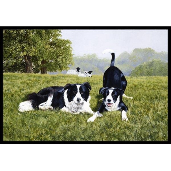 Carolines Treasures FRF0014JMAT Lets Play Border Collie Indoor or Outdoor Mat; 24 x 36 FRF0014JMAT - main
